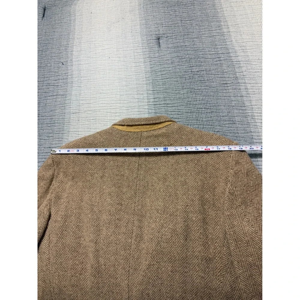 Vintage Cape Cod Blazer Herringbone Tweed 100% Pure Wool Sport Coat Brown Men 42